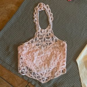 Light pink large halter top
